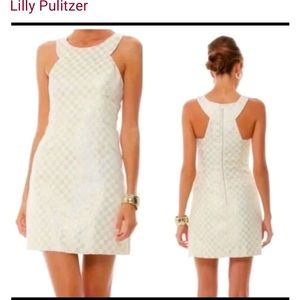 Beautiful Lilly Pulitzer Jepsen dress. Gold and white check. Size 0.